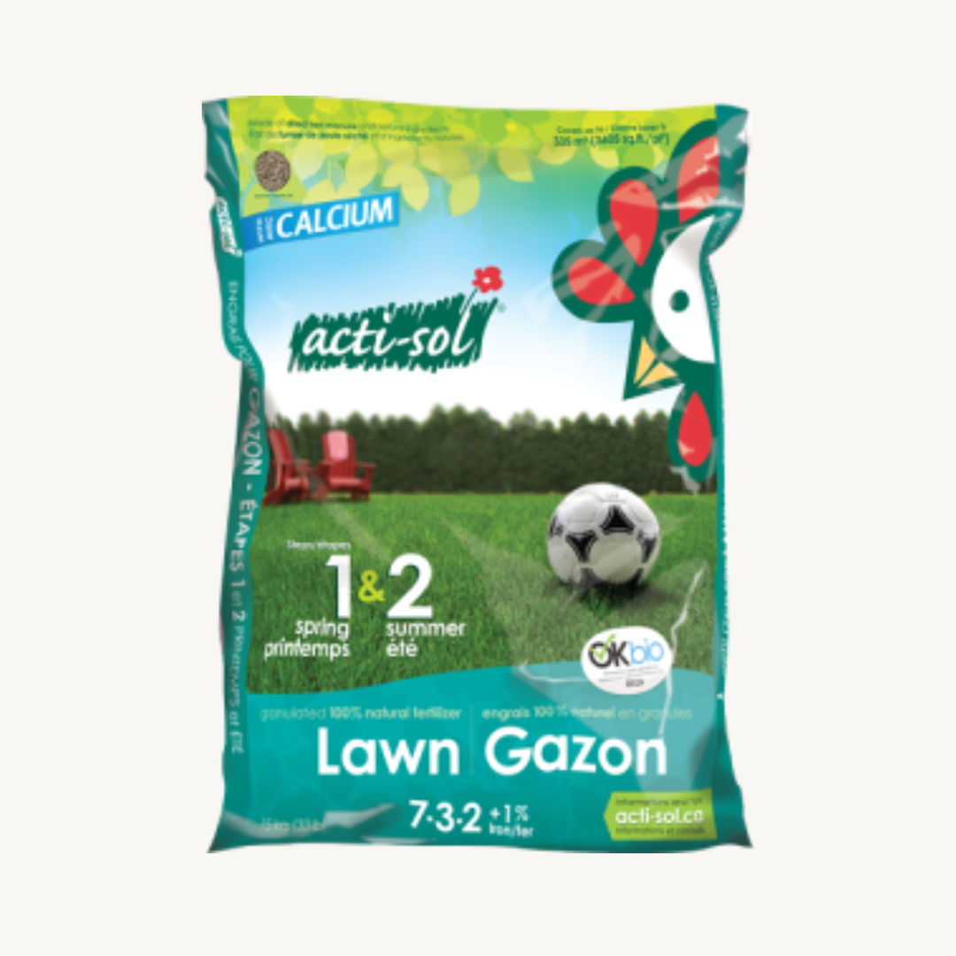 Engrais Acti-sol - Gazon (7-3-2) - Étape 1 & 2