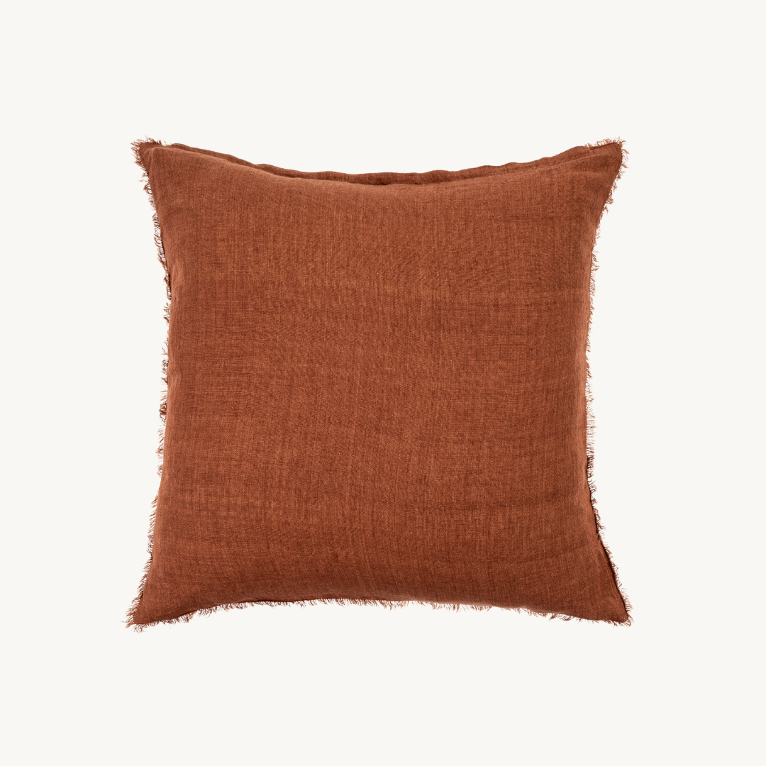 Coussin en lin - Rouille